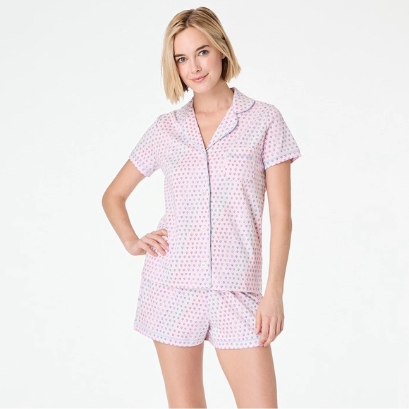 Roller Rabbit Disco Hearts LILAC Polo Pajamas Size Small - Picture 2 of 3